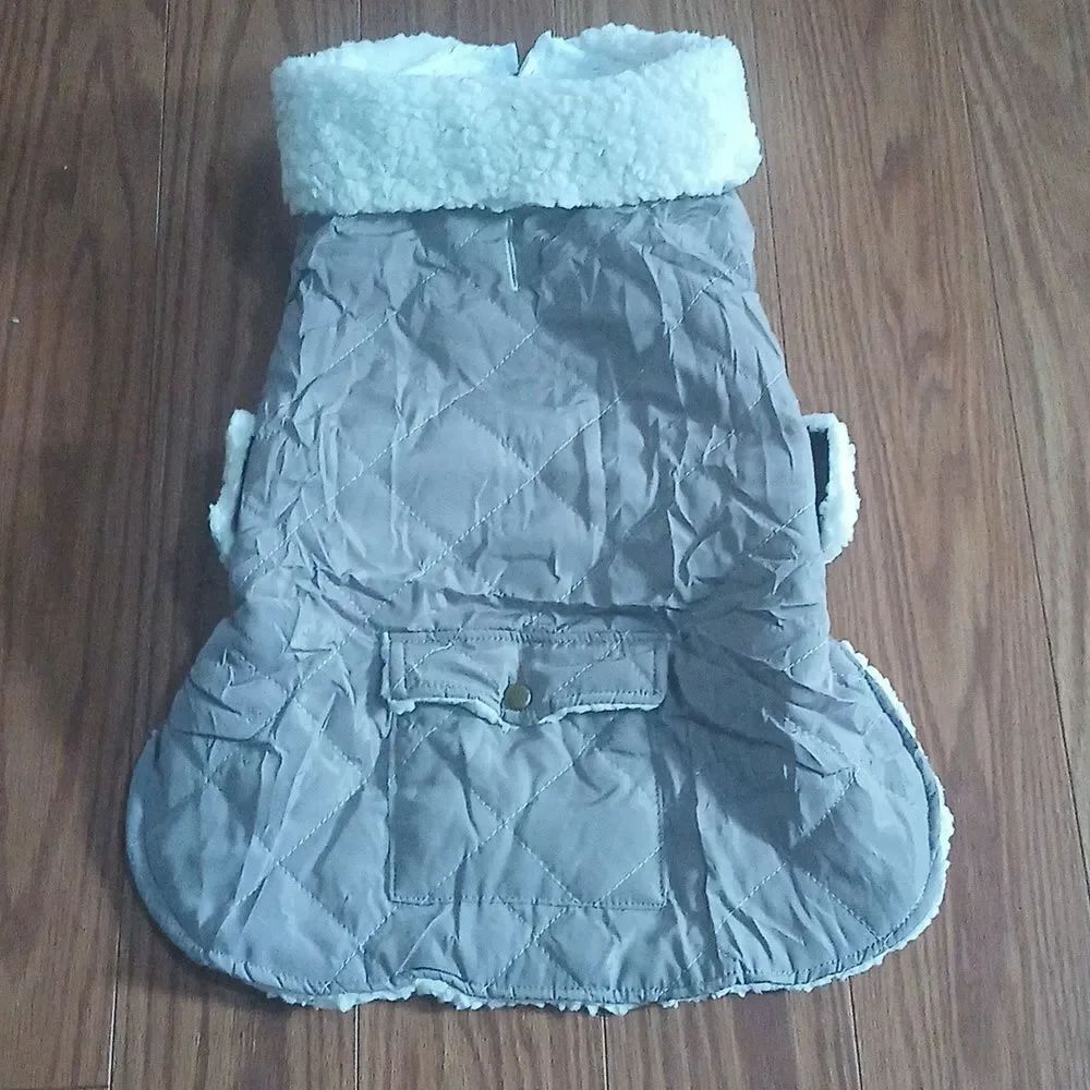 Windproof Fleece Warm Thick Dog Jacket for Snow Rainy Cold Weather Sz L
